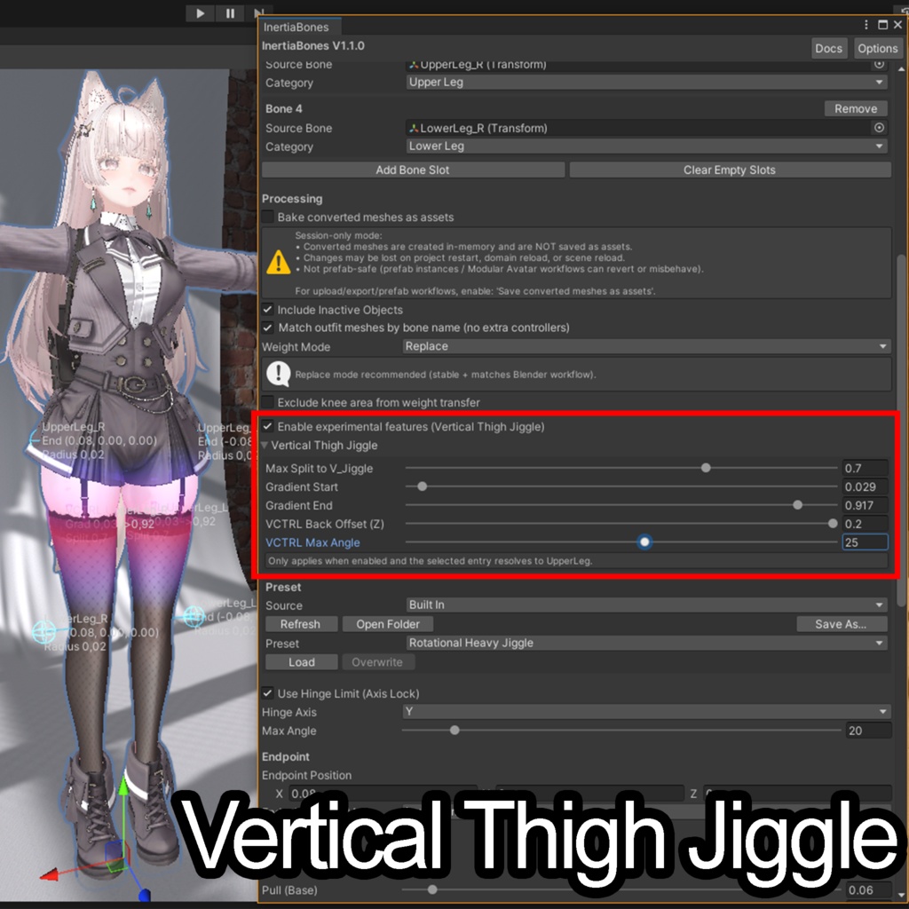 InertiaBones (V1.1.1) - PhysBone Jiggle Tool (Rotational / Vertical)