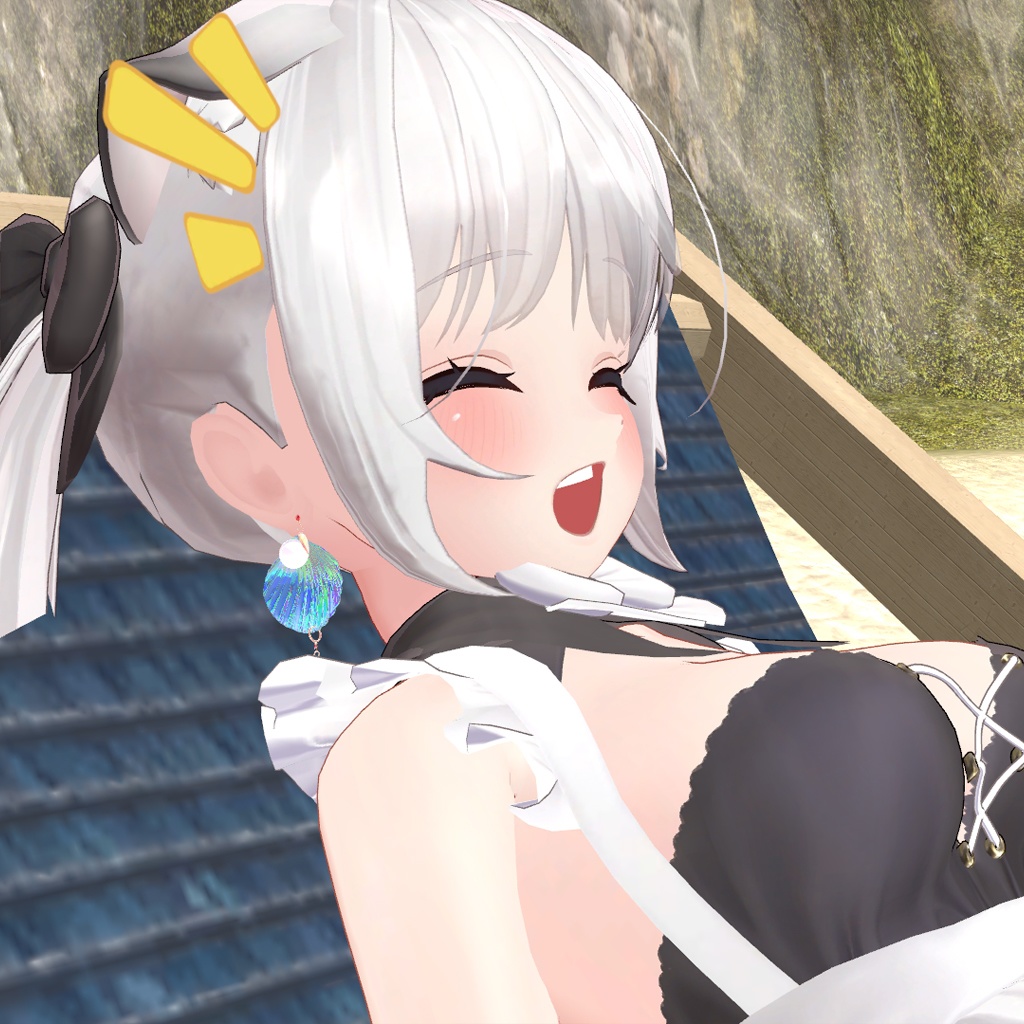 【PB対応】 VRChat用アクセサリーパールシェルイヤリング