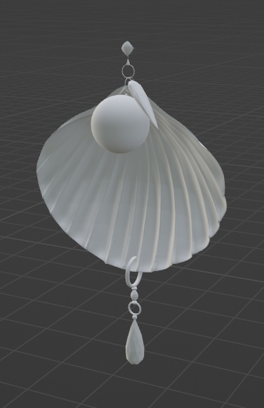 【PB対応】 VRChat用アクセサリーパールシェルイヤリング