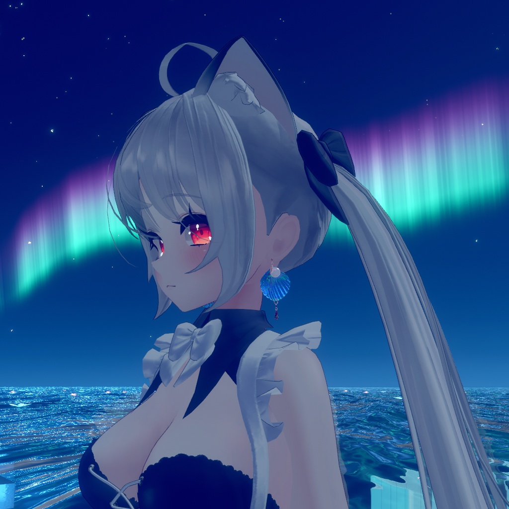 【PB対応】 VRChat用アクセサリーパールシェルイヤリング