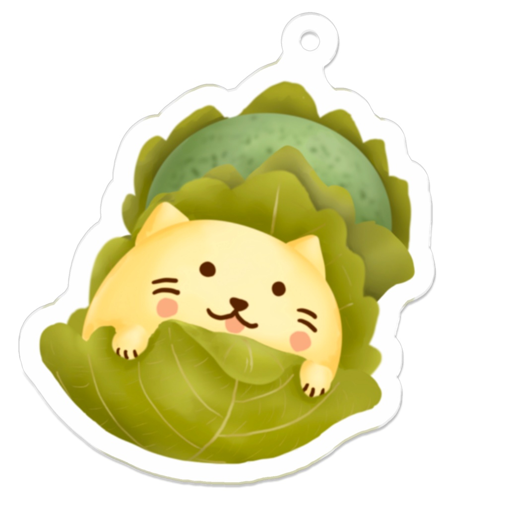 にゃんこ柏餅アクリルキーホルダー