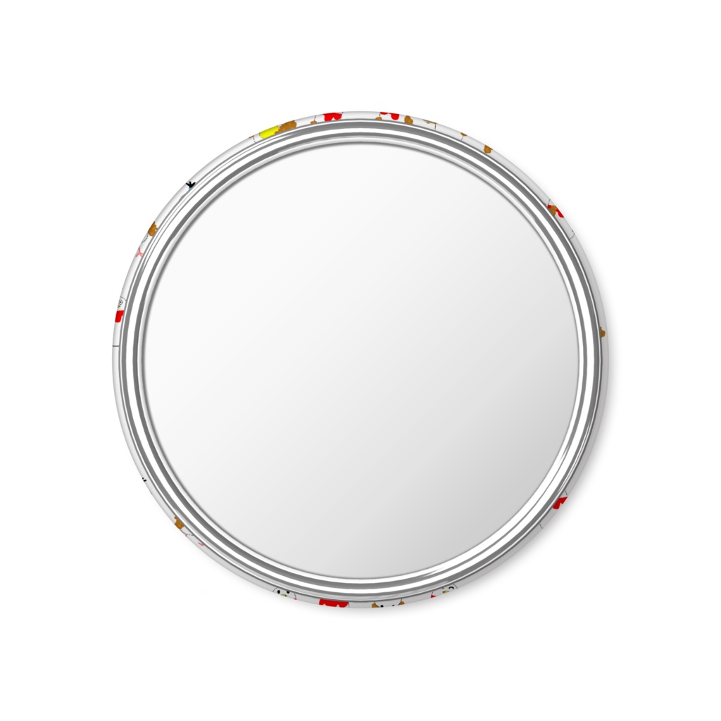 ちょんから 缶ミラー 白