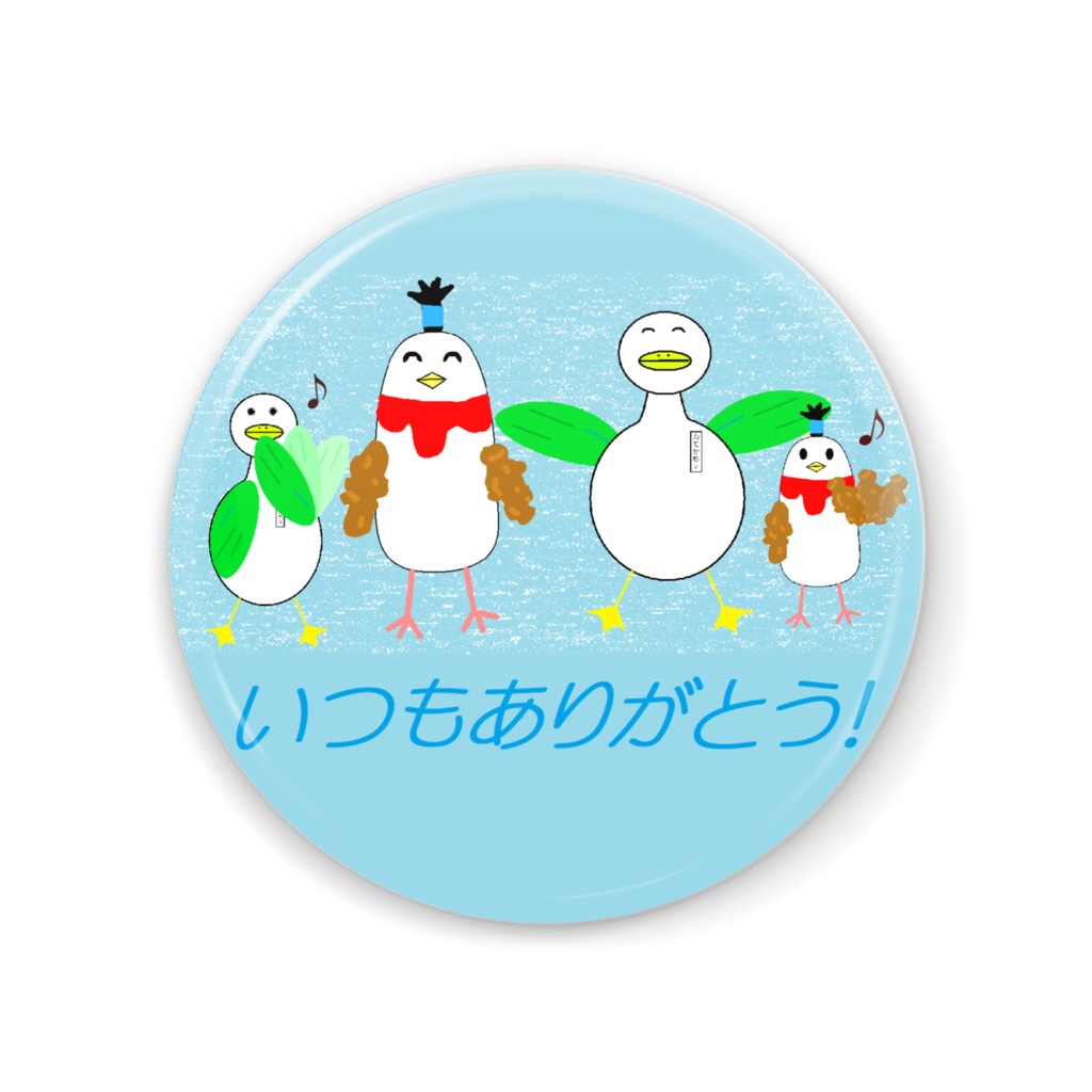 ちょんから 缶ミラー 青