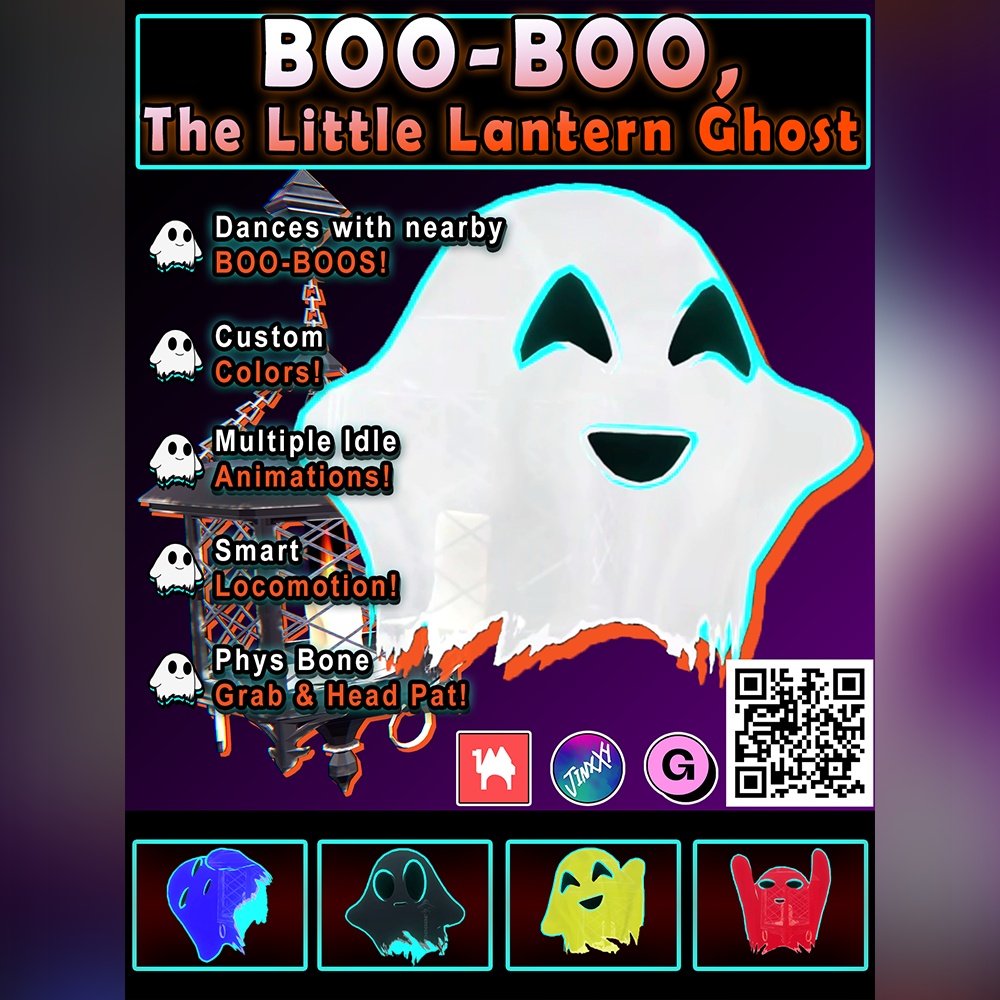 Boo-Boo, The Little Lantern Ghost | VRChat Avatar Pet ランタンおばけの「ブーブー」 | VRChat アバターペット