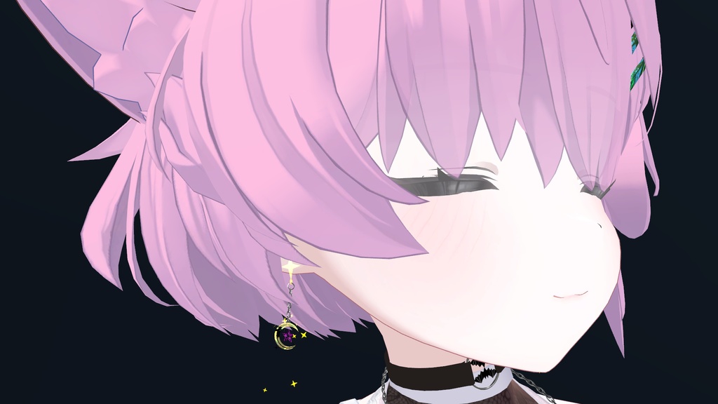 【VRC想定】月のイヤリング