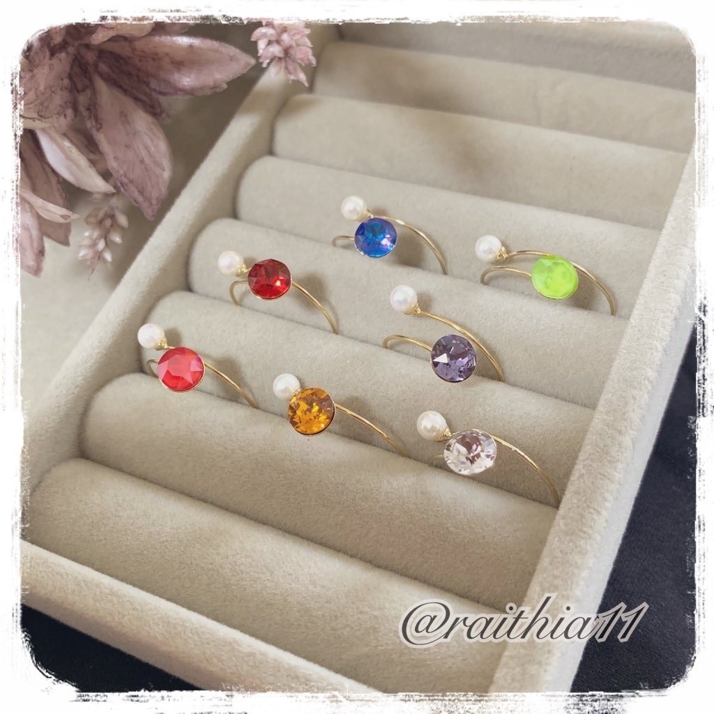 【ツイステ/twst】魔法石と一粒パールのワイヤーリング