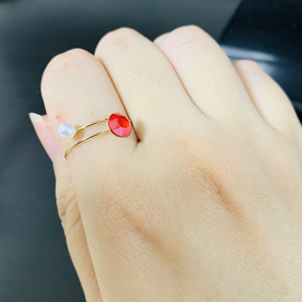 【ツイステ/twst】魔法石と一粒パールのワイヤーリング