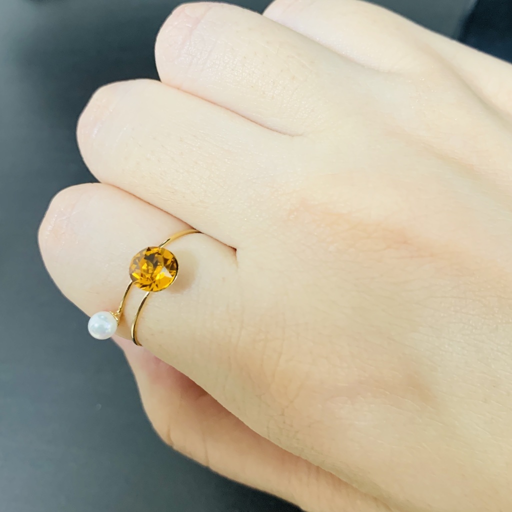 【ツイステ/twst】魔法石と一粒パールのワイヤーリング