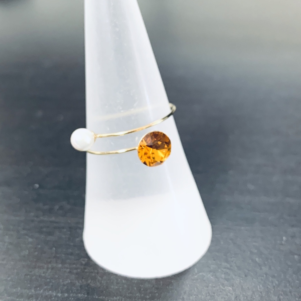 【ツイステ/twst】魔法石と一粒パールのワイヤーリング