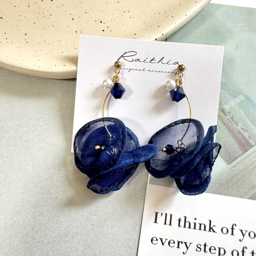 【nntm/忍たま】制服イメージ シフォンフラワー ピアス/イヤリング