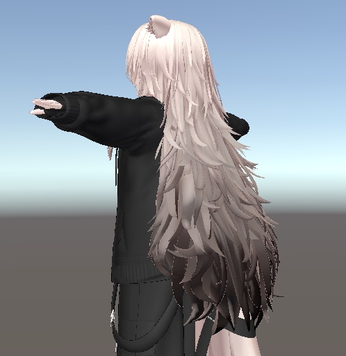 真央-mao-対応　髪の毛ロングのグラデーション透過PNG