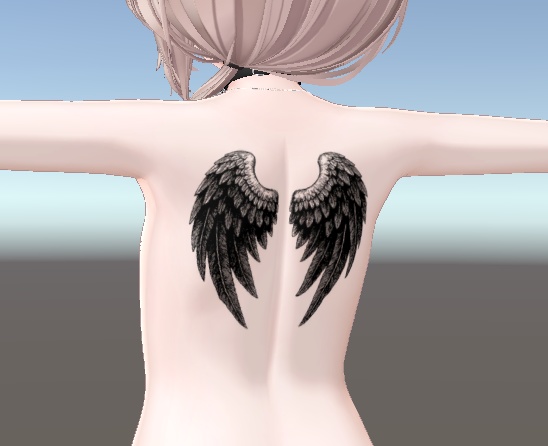 背中に羽のタトゥー２【真央-mao-/りりか対応/無料】