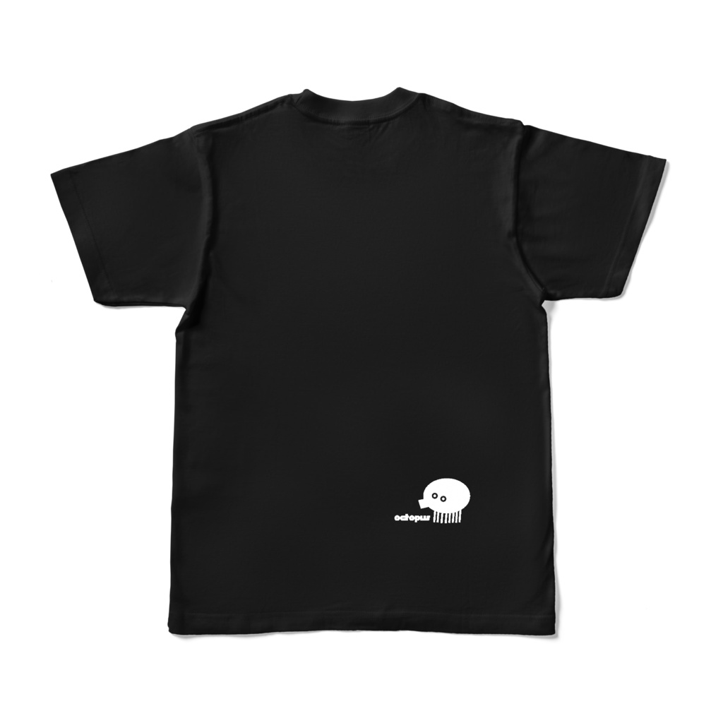 イカとタコのバトルTシャツ(黒)