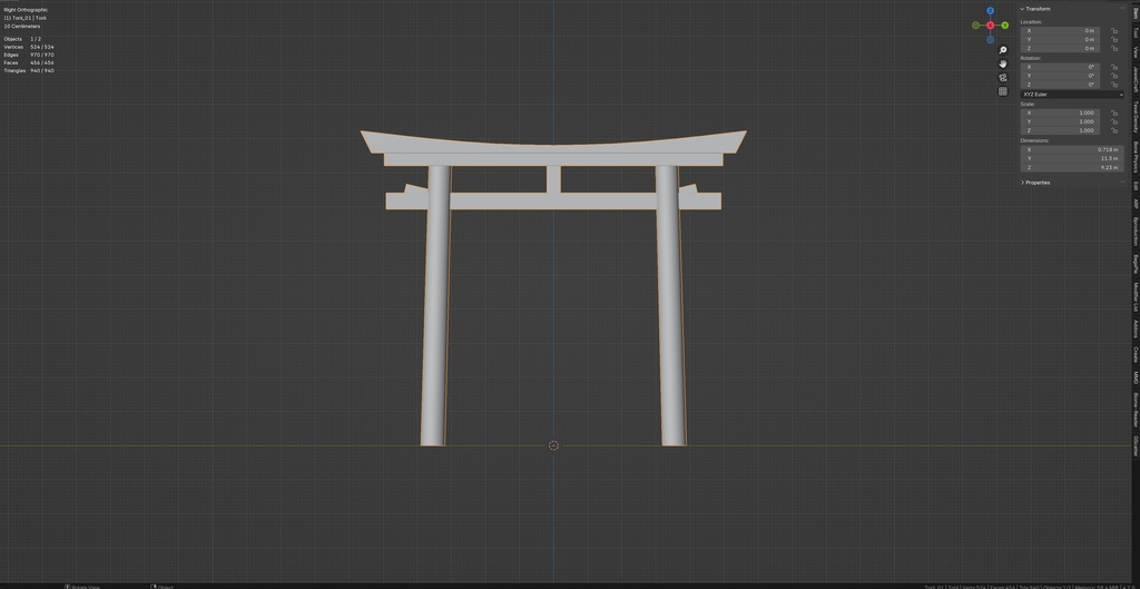 【和風】シンプルな赤い鳥居