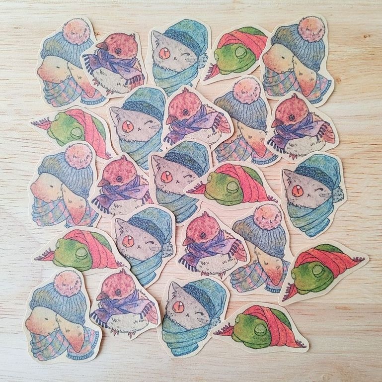 フレークシール☆冬のどうぶつたち