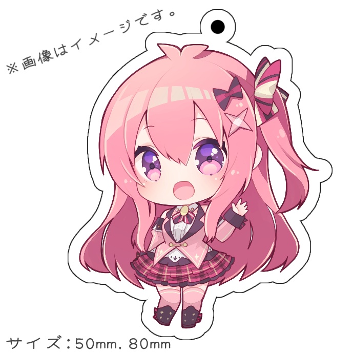【桃々乃ゆずゆ】アクリルキーホルダー（ミニキャラ通常）【受注】