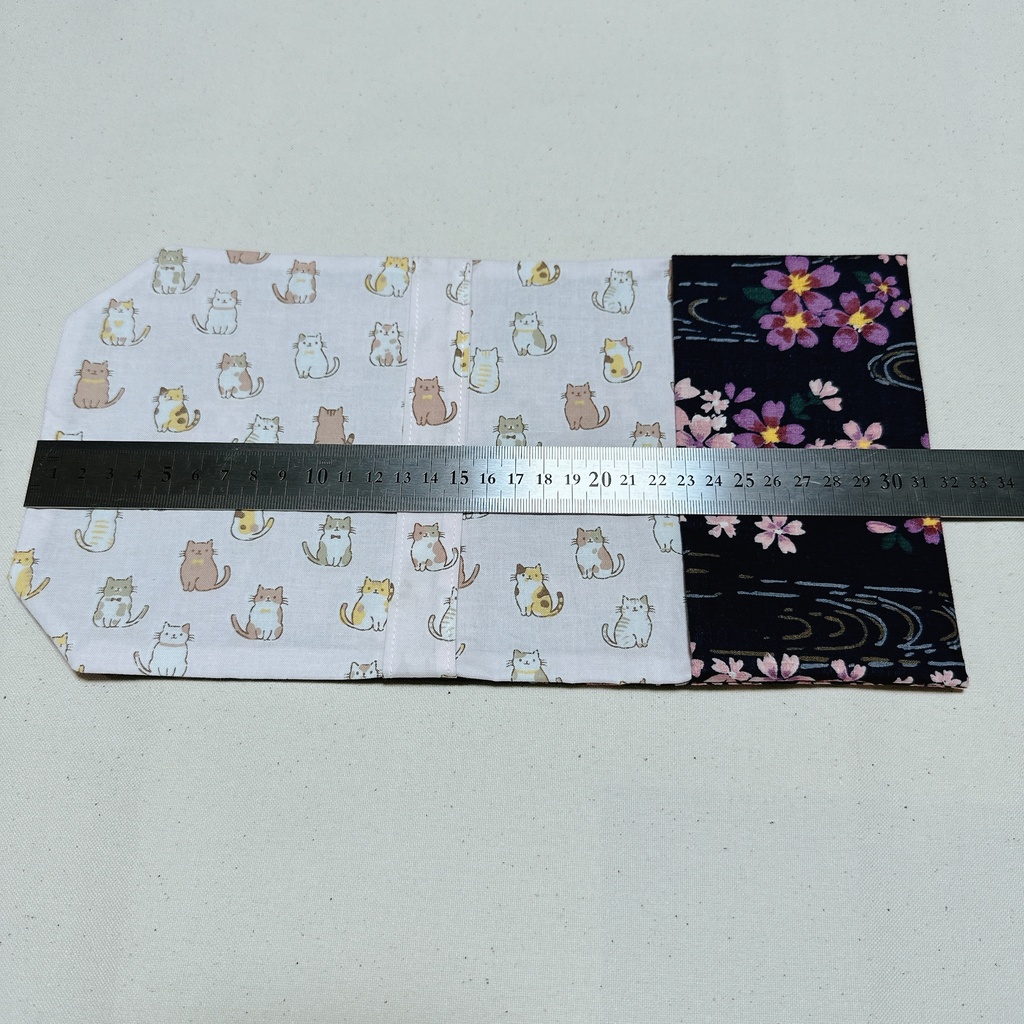 【ブックカバー】和柄桜✗ねこ 文庫本サイズ #10 【ハンドメイド】