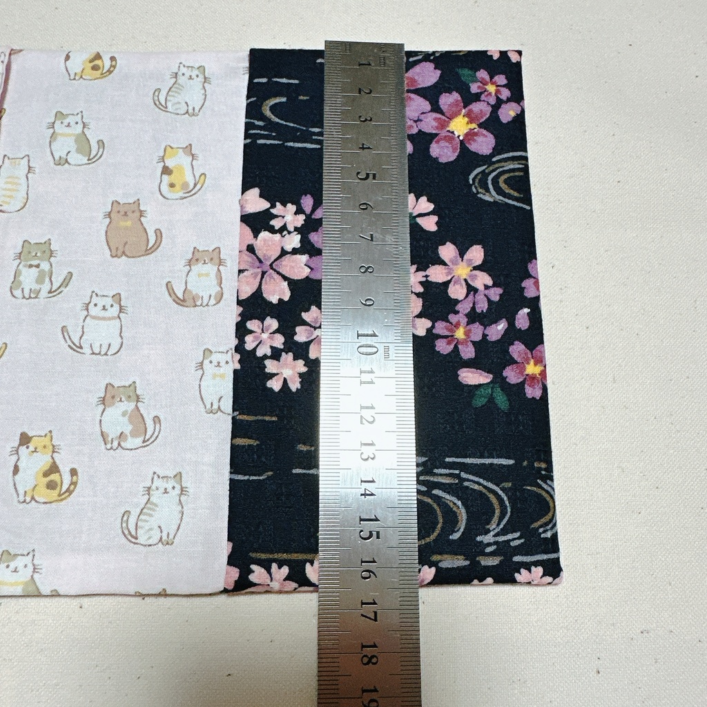 【ブックカバー】和柄桜✗ねこ 文庫本サイズ #10 【ハンドメイド】