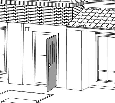 【漫画背景用3D】一軒家の3D・細かくパーツ分け可能【lwo, clip】