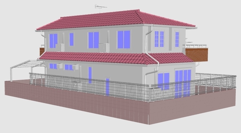 【漫画背景用3D】一軒家の3D・細かくパーツ分け可能【lwo, clip】