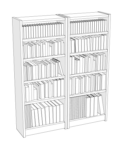 【クリスタ・コミスタ兼用】本棚3D素材