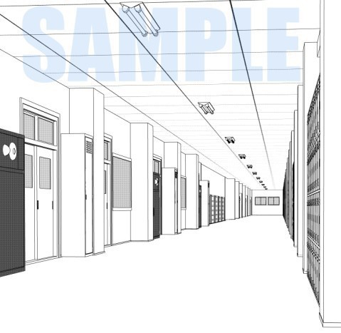 マサドラ Booth代购 详情 学校廊下線画1