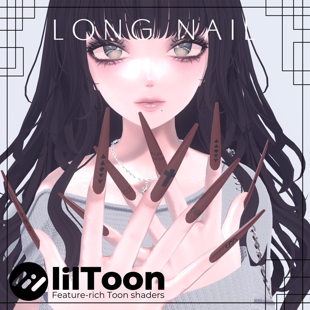 【2+3アバター対応】ロングネイル~LongNail~