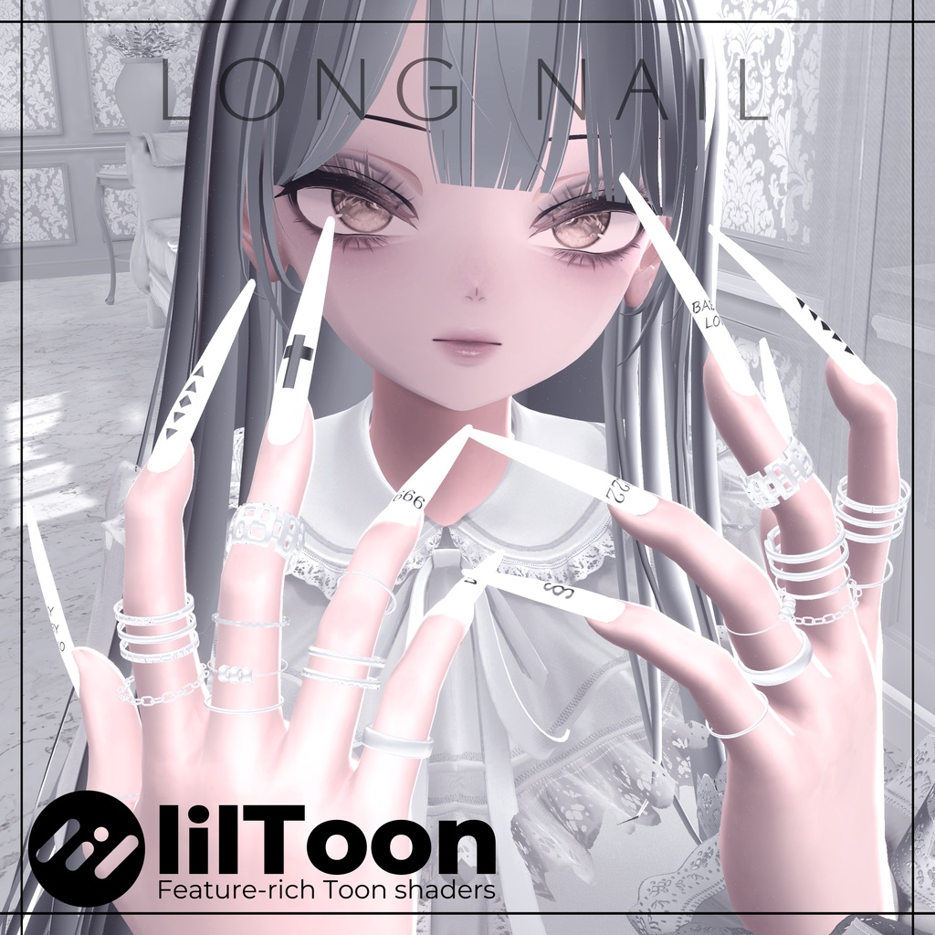 【2+3アバター対応】ロングネイル~LongNail~