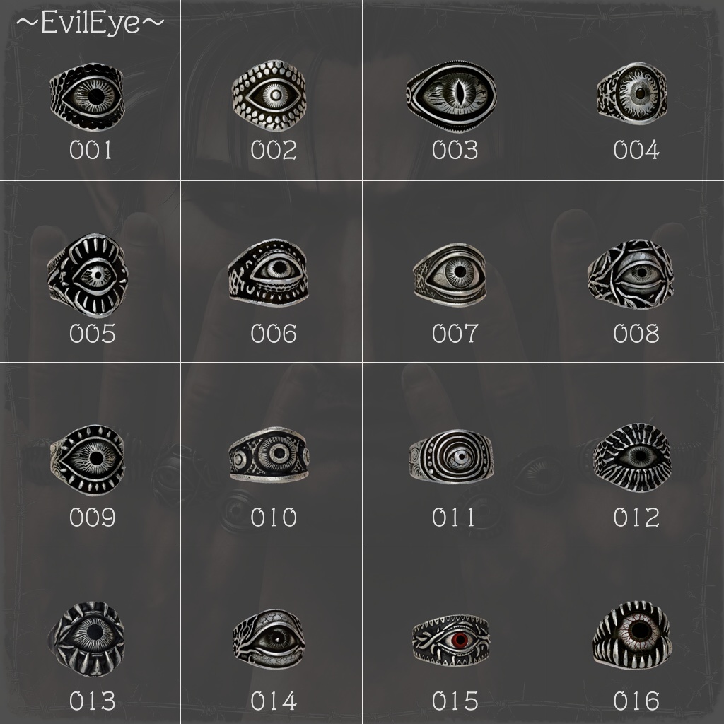 邪悪な眼と鬼歯の指輪~EvilEye&ToothRing~