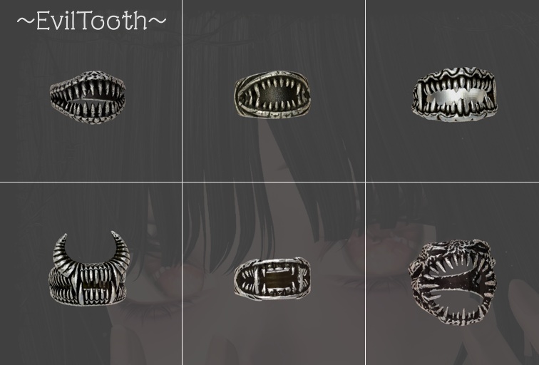 邪悪な眼と鬼歯の指輪~EvilEye&ToothRing~