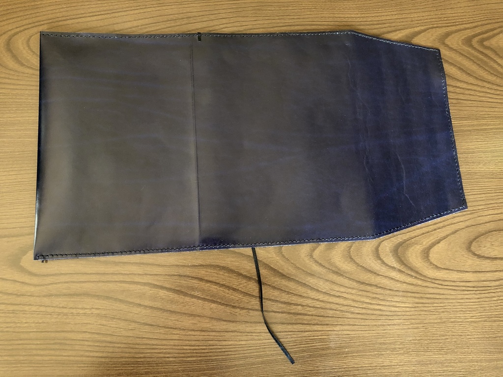 本革ブックカバーA5判(調整式/紺系4)