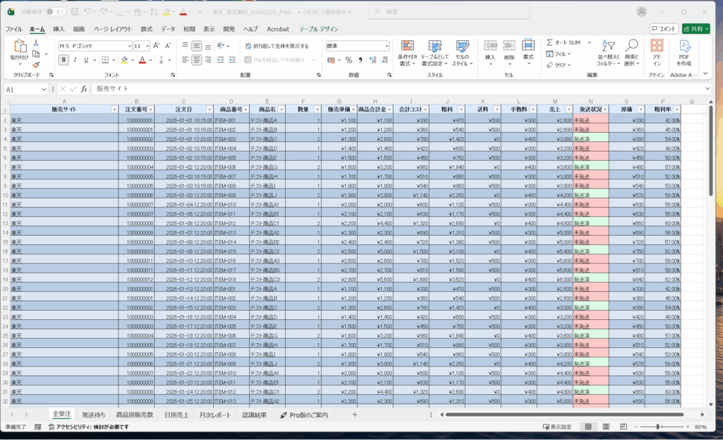 楽天・Amazon・Yahoo CSV 集計ツール 1 クリックで売上利益計算|無料体験版