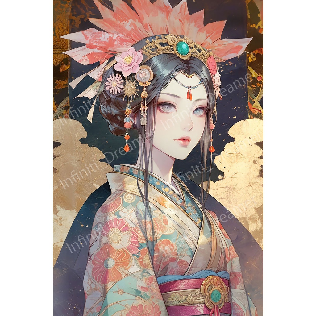 宗像三女神の市杵島姫 イラスト スピリチュアル 開運 アート(デジタルコンテンツ ダウンロード販売)