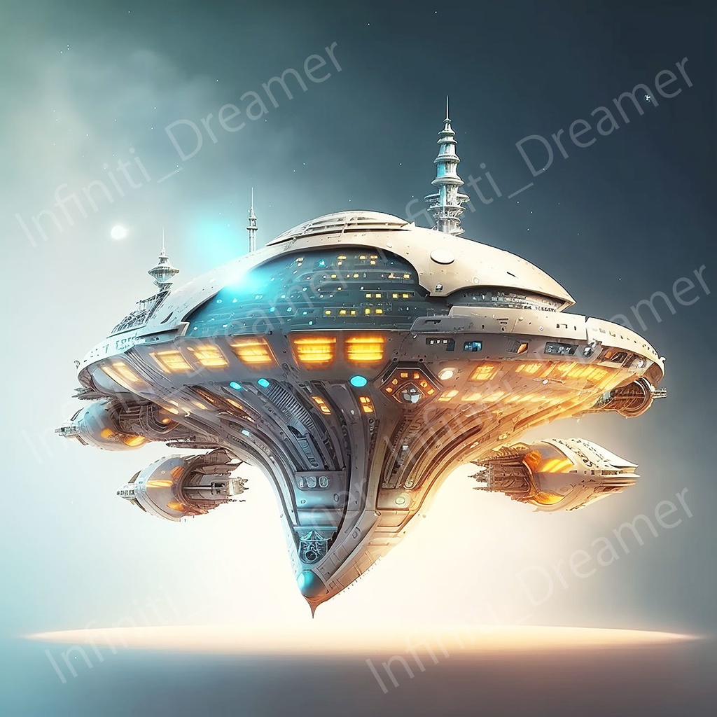 UFO 宇宙 宇宙船 イラスト アート（デジタルコンテンツ ダウンロード販売）