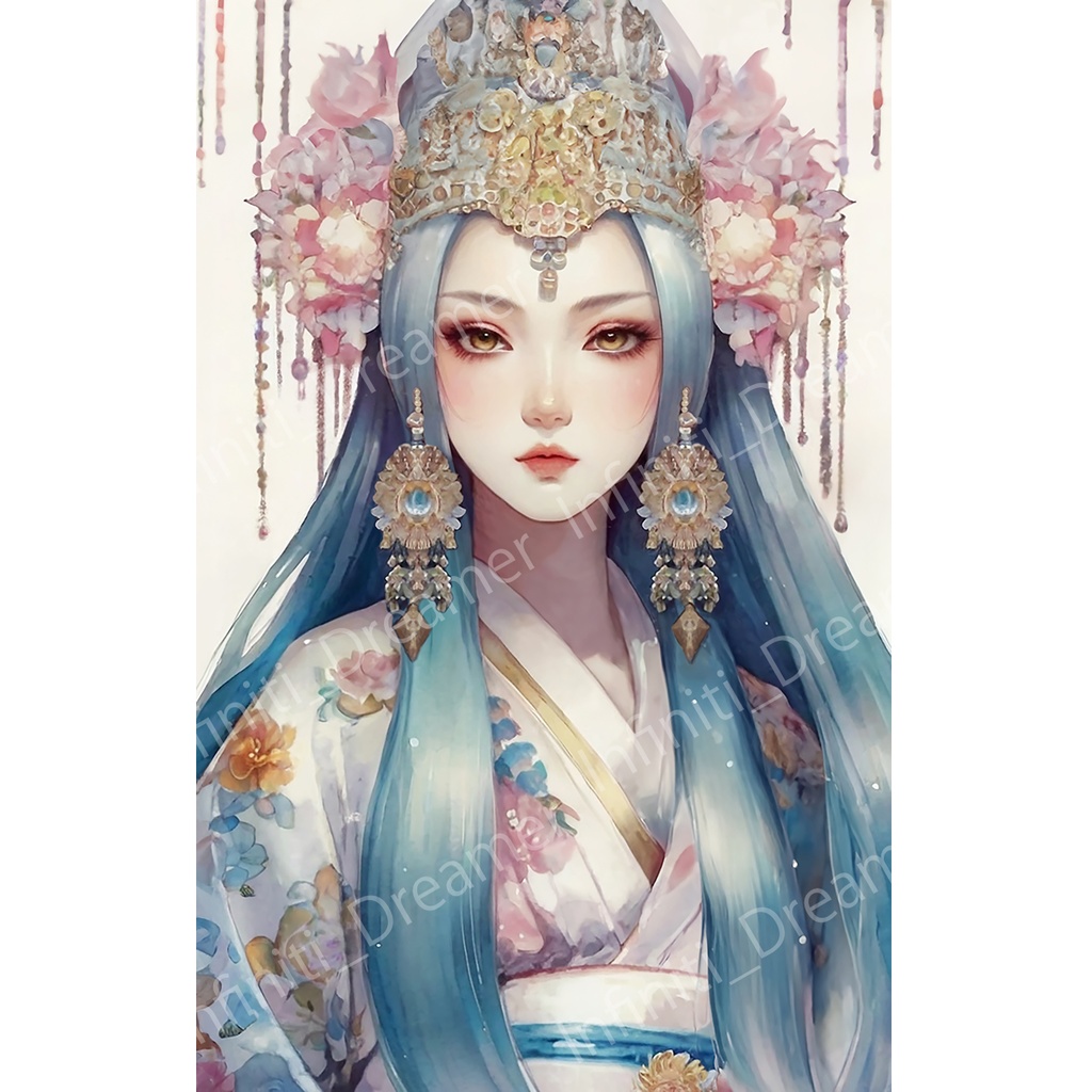 天照大神 アマテラスオオミカミ スピリチュアル 水彩画 開運 イラスト