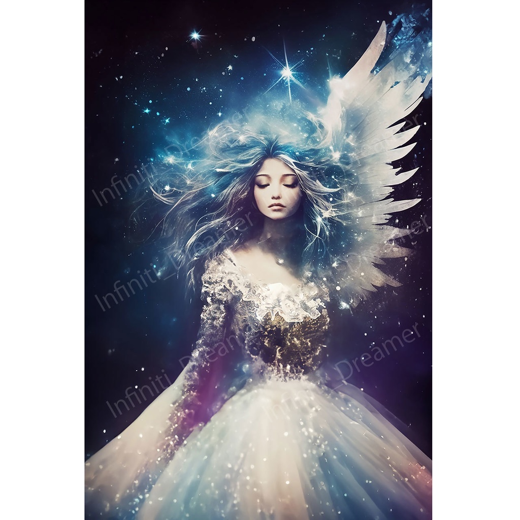 女性 天使のファッション デザイン スピリチュアル 宇宙 イラストアート(デジタルコンテンツ ダウンロード販売) - Infinity ...