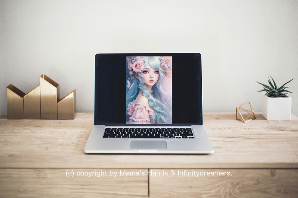 女性と花のファッション イラストアート SNSアイコン(デジタルコンテンツ ダウンロード販売)