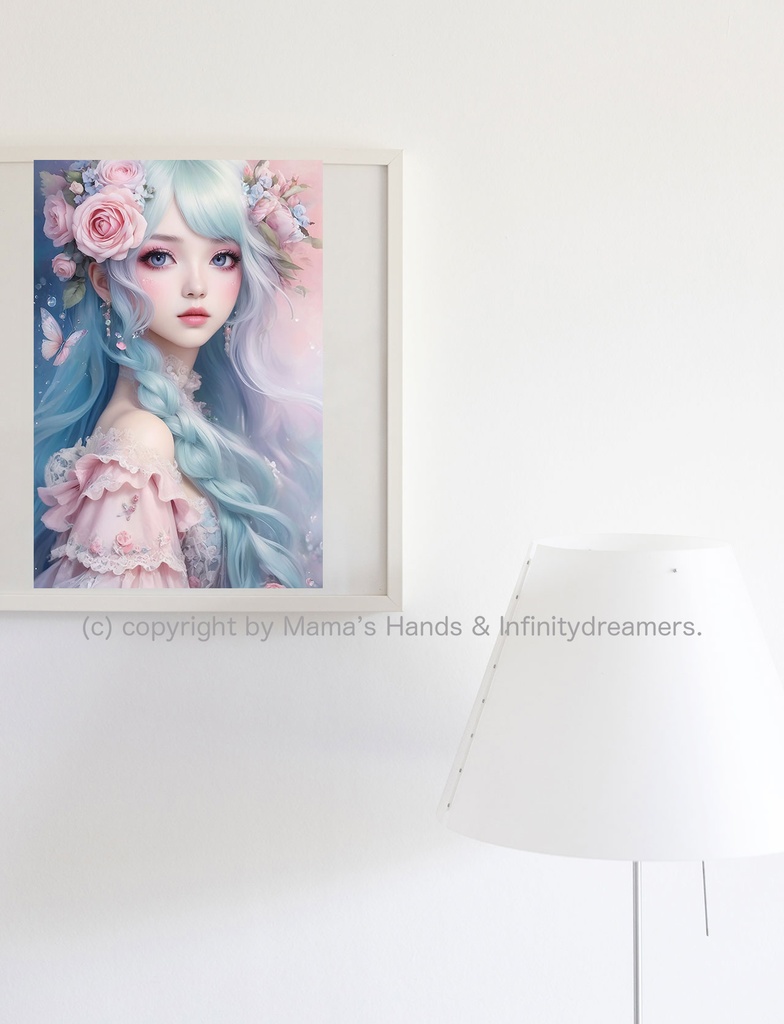 女性と花のファッション イラストアート SNSアイコン(デジタルコンテンツ ダウンロード販売)