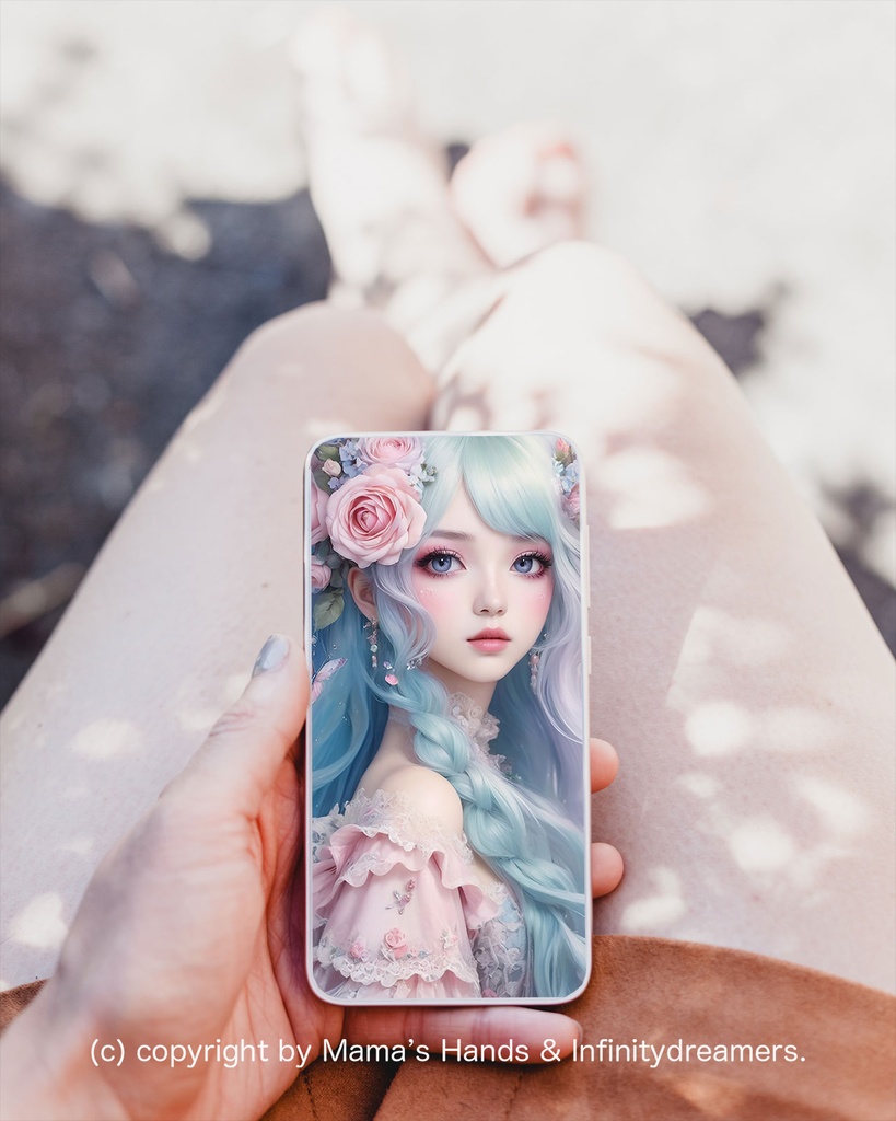 女性と花のファッション イラストアート SNSアイコン(デジタルコンテンツ ダウンロード販売)