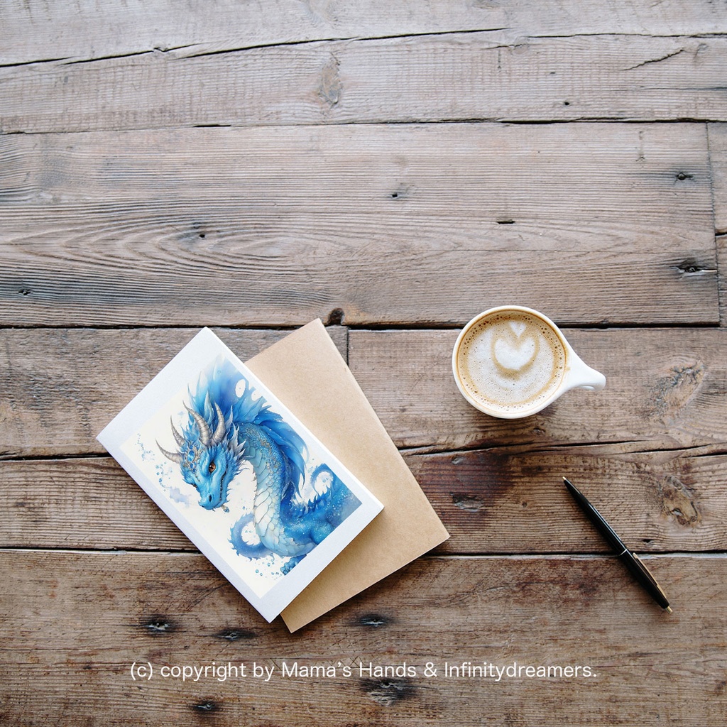 青龍 龍神 龍 の水彩画 スピリチュアル 開運 イラスト アート(デジタルコンテンツ ダウンロード販売)