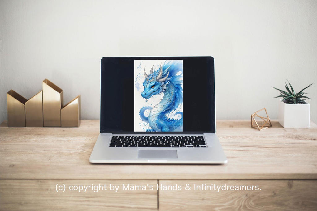 青龍 龍神 龍 の水彩画 スピリチュアル 開運 イラスト アート(デジタルコンテンツ ダウンロード販売)