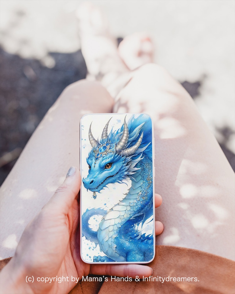 青龍 龍神 龍 の水彩画 スピリチュアル 開運 イラスト アート(デジタルコンテンツ ダウンロード販売)