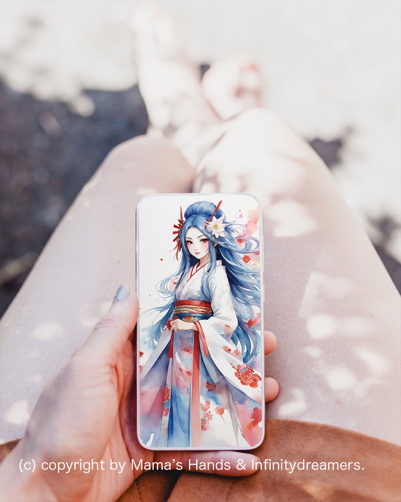 瀬織津姫 着物姿 スピリチュアル 開運 イラスト アート(デジタルコンテンツ ダウンロード販売)