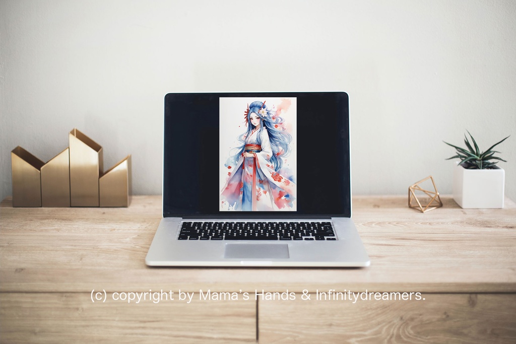 瀬織津姫 着物姿 スピリチュアル 開運 イラスト アート(デジタルコンテンツ ダウンロード販売)