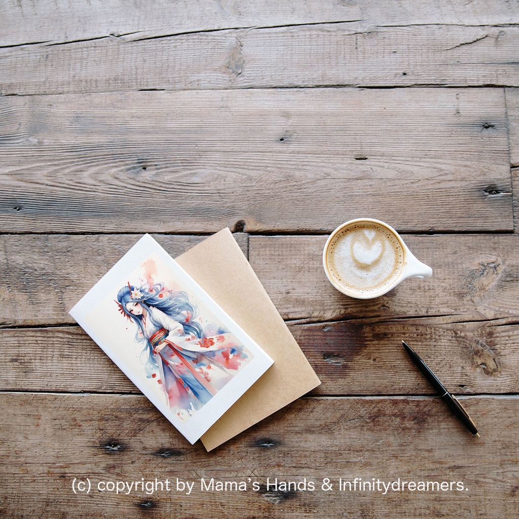 瀬織津姫 着物姿 スピリチュアル 開運 イラスト アート(デジタルコンテンツ ダウンロード販売)