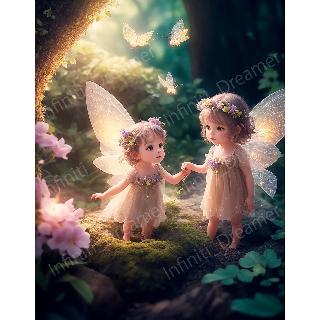 とても幼い子供の妖精たちのイラスト アート（デジタルコンテンツ ダウンロード販売）