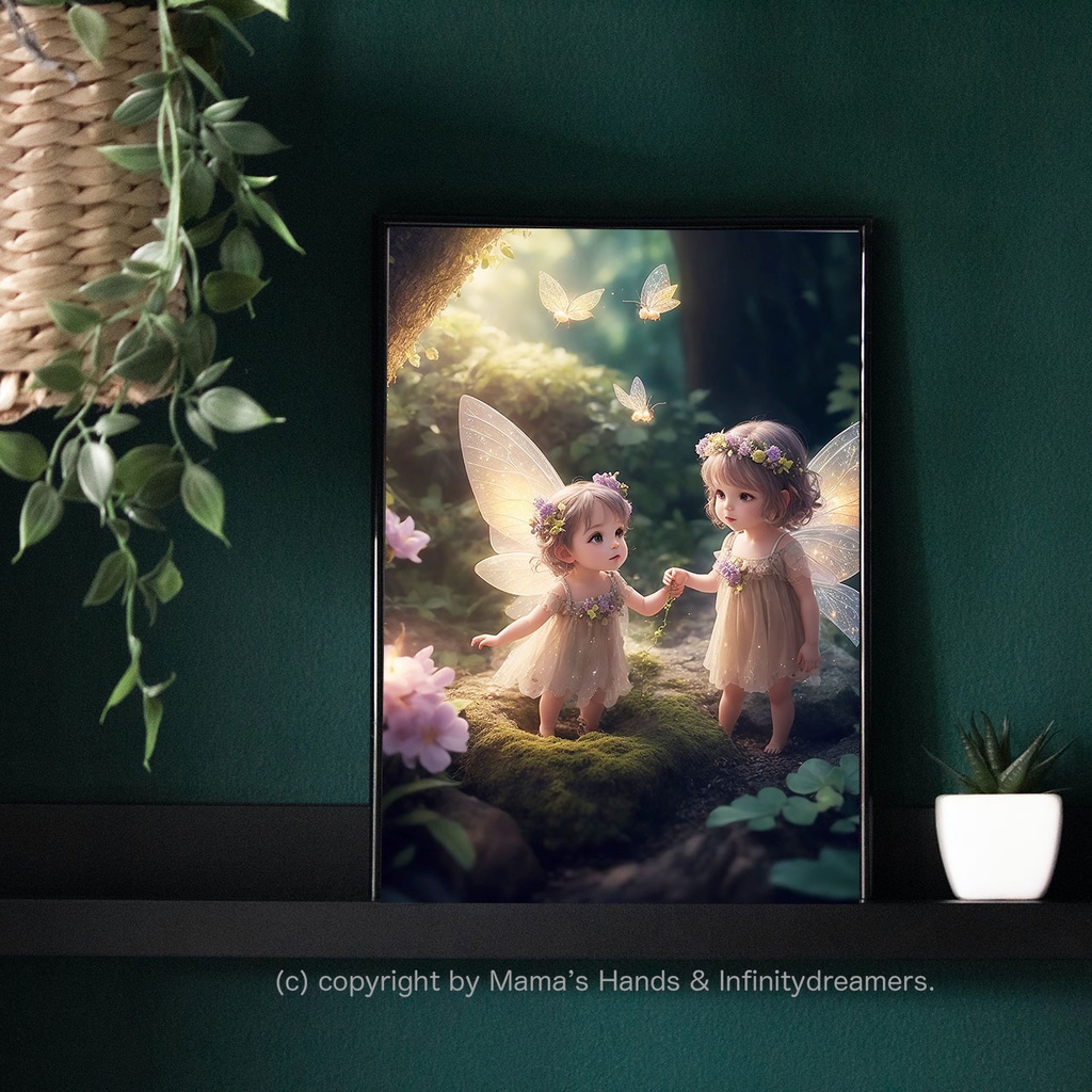 とても幼い子供の妖精たちのイラスト アート(デジタルコンテンツ ダウンロード販売)