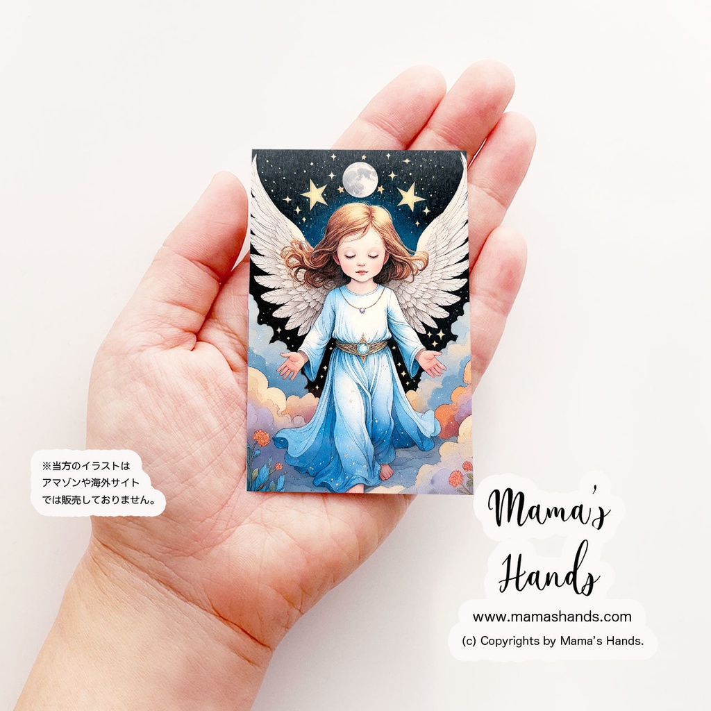 《天使 女の子》☘️胎内記憶を持つ子供  スマホのクリアケースに入る 神秘的 アート カード プラスチック製