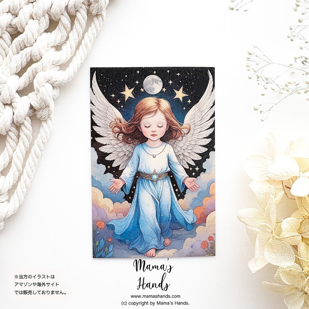 《天使 女の子》☘️胎内記憶を持つ子供  スマホのクリアケースに入る 神秘的 アート カード プラスチック製