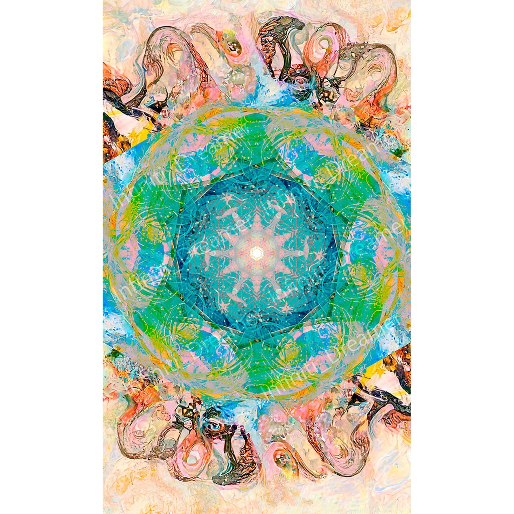 《幻想的なマンダラ》曼荼羅 カラフル イラスト 幾何学 ヒーリング アート スマホ壁紙(デジタルコンテンツ ダウンロード販売)